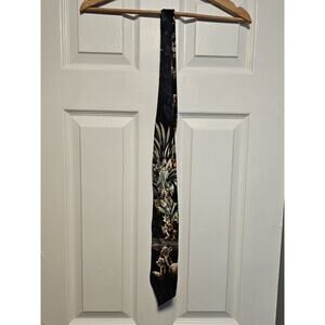 Mens Silk Tie Endangered Species One Size 80s 90s Vintage